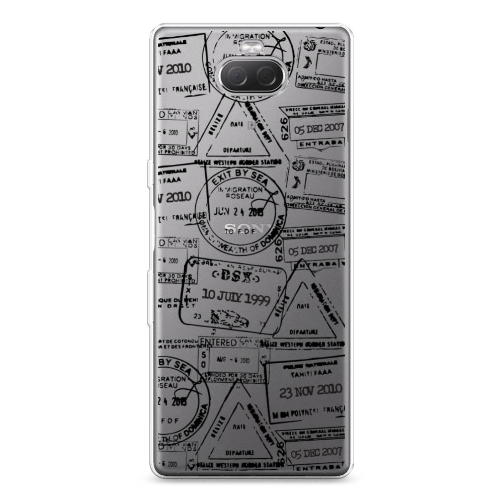 

Чехол на Sony Xperia XA3 Ulta "Visa stamps 2", Белый;черный;серый, 53950-2