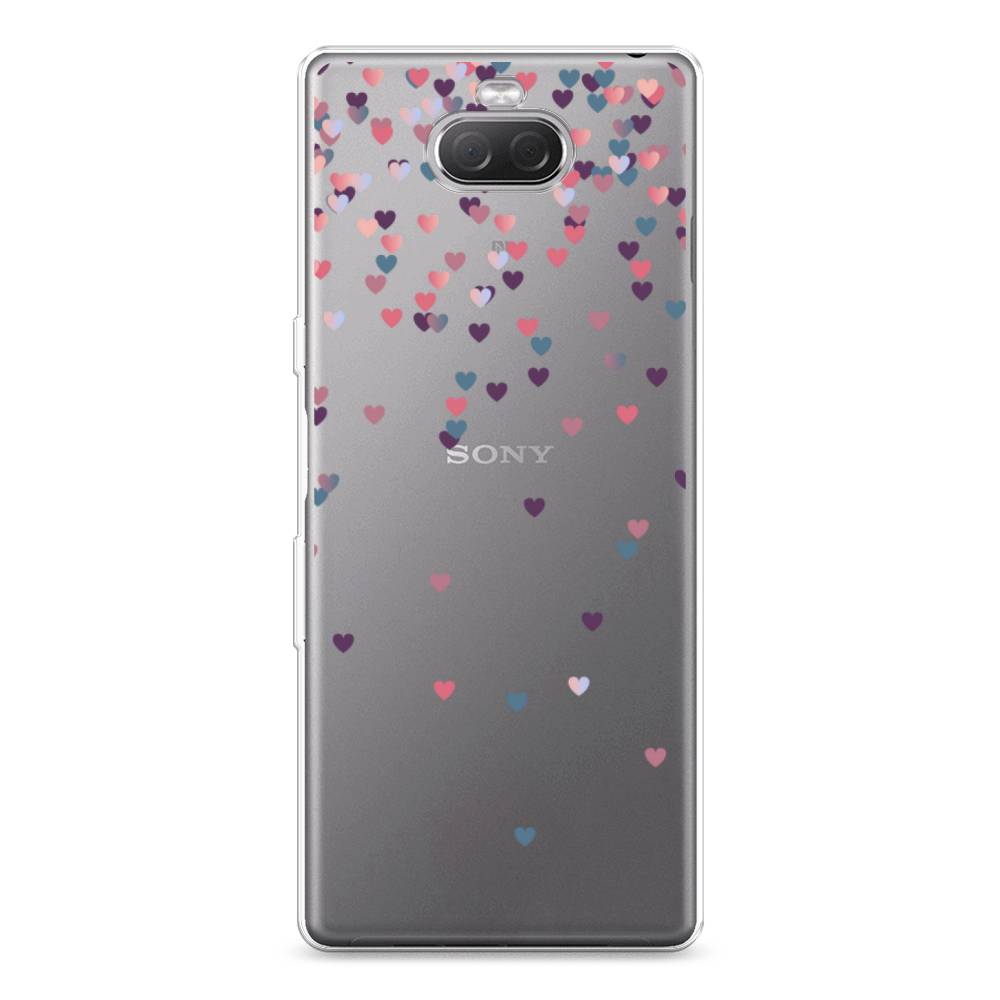 

Чехол на Sony Xperia XA3 Ulta "Посыпка сердечки", Розовый;фиолетовый, 53950-3