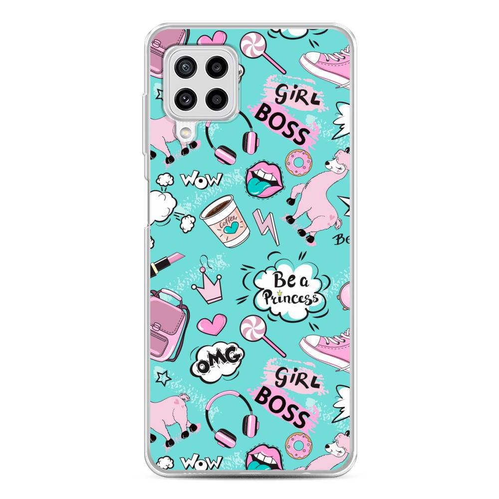 

Чехол Awog на Samsung Galaxy M22 / Самсунг M22 "Стильная лама", Голубой;белый;розовый, 2103450-1