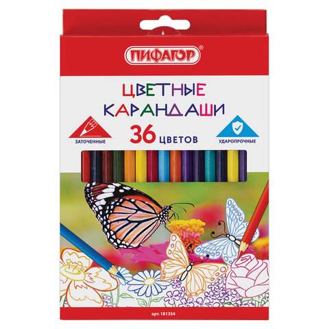 

Набор цветных карандашей ПИФАГОР, 36 цв., арт. 181354 - (3 набора), Разноцветные