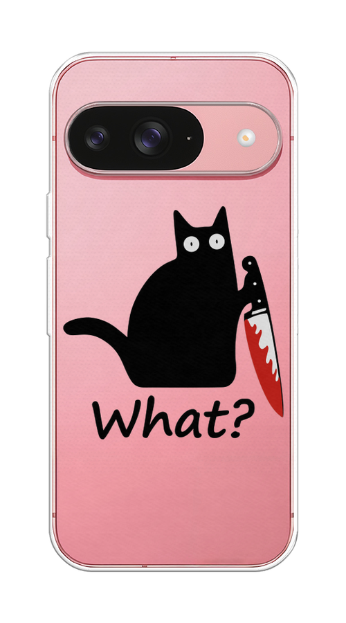 

Чехол на Google Pixel 9 "Котик с ножом", Черный;красный, 271950-1