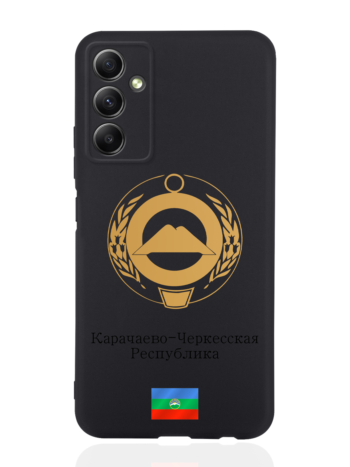 

Чехол SignumCase для Samsung Galaxy A34 Золотой Герб Карачаево-Черкесии черный, Золотистый;черный