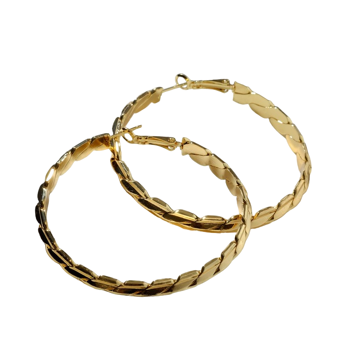 

Серьги-кольца "Косчика" в одну сторону, цвет золото, d=5,5