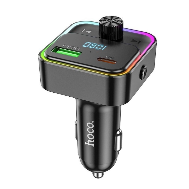 

Автомобильное зарядное устройство Hoco 2 USB-порта USB+QC3.0, + FM-трансмиттер