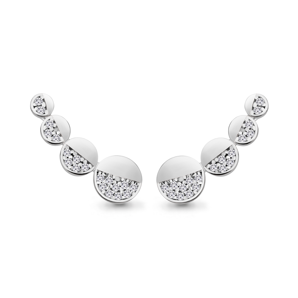 

Серьги клаймберы из серебра с фианитом Aquamarine 48581А_925_р, 48581А_925_р