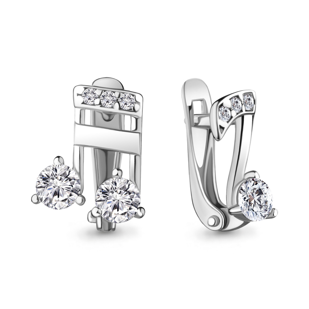 

Серьги из серебра с фианитом Aquamarine 48582А_925_р, 48582А_925_р
