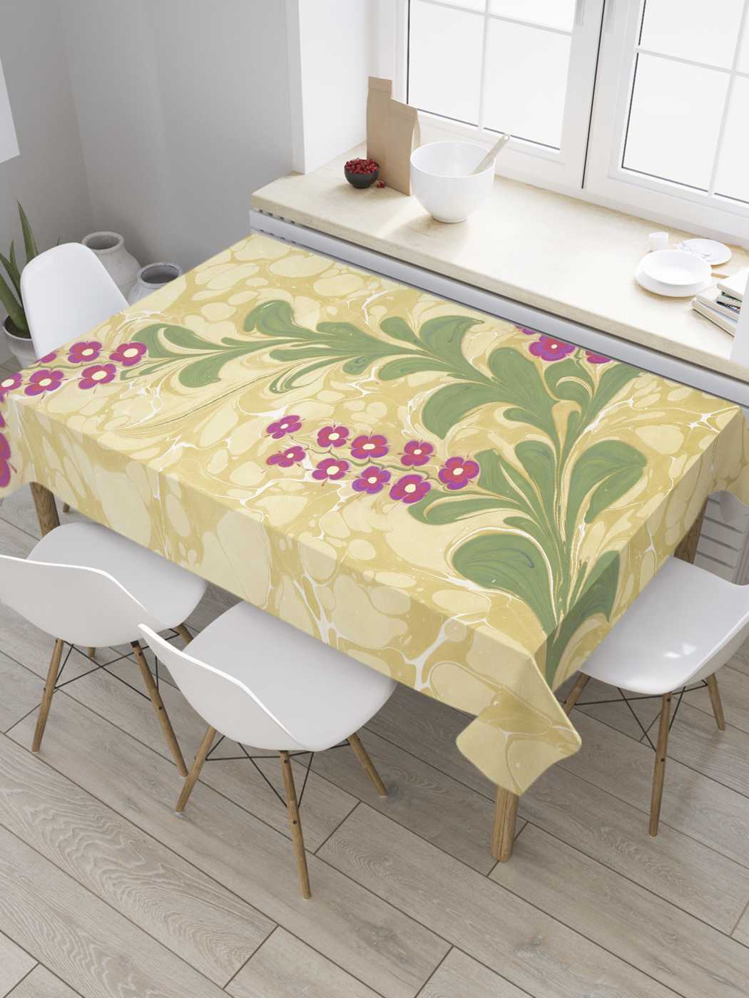 

Скатерть прямоугольная JoyArty "Весна на реке" из сатена, 180x145 см, Фиолетовый, Весна на реке