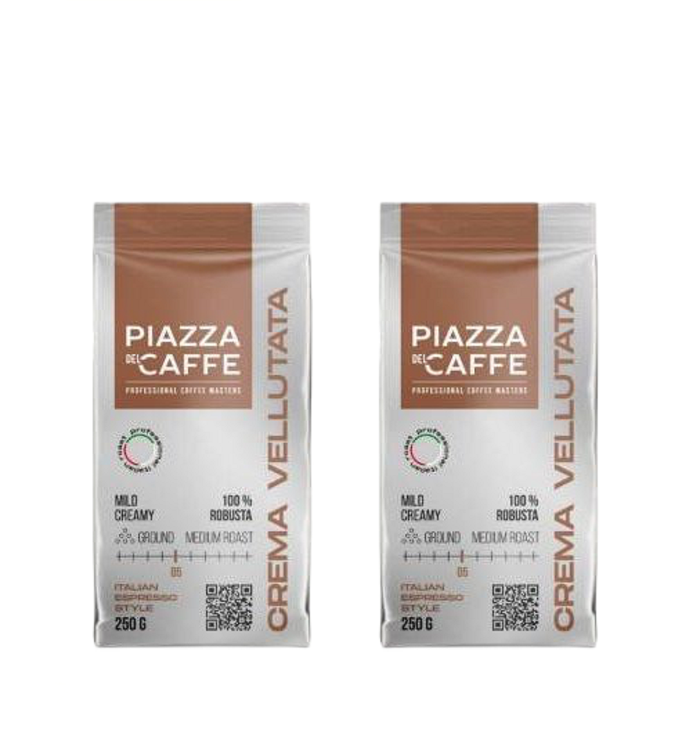 

Кофе молотый Piazza del Caffe Crema Vellutata, 250 г х 2 шт, Caffe Crema Vellutata 250