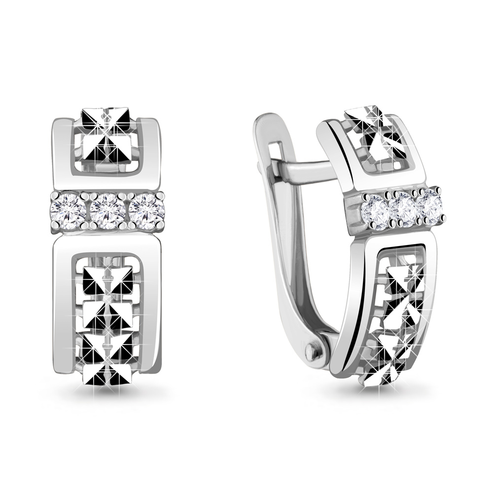 

Серьги из серебра с фианитом Aquamarine 48583А_925_р, 48583А_925_р