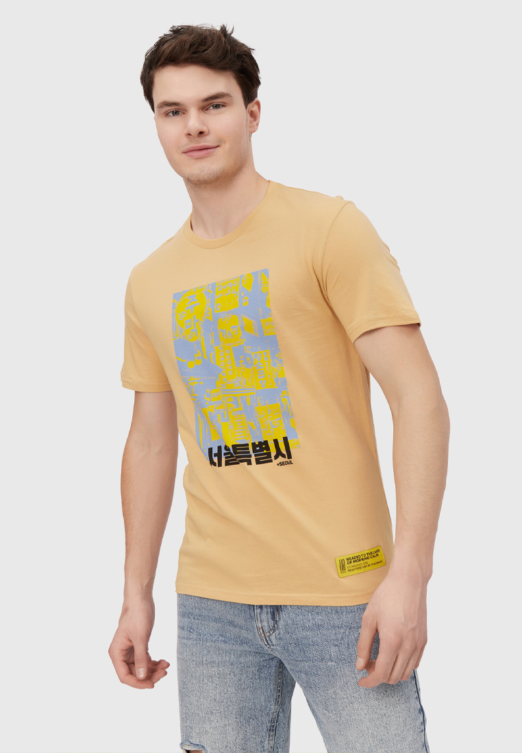 

Футболка мужская Modis M221M00151 коричневая M, M221M00151