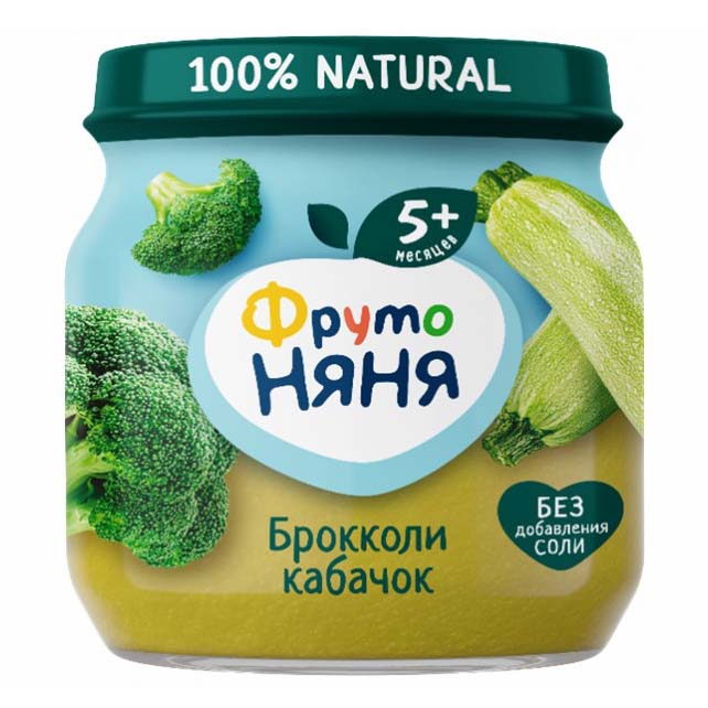 Пюре ФрутоНяня брокколи и кабачок с 5 месяцев 110 г