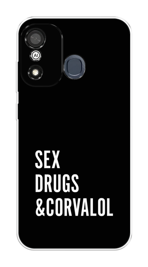 

Чехол на Itel A27 "Corvalol", Черный;серый;белый, 3200450-6