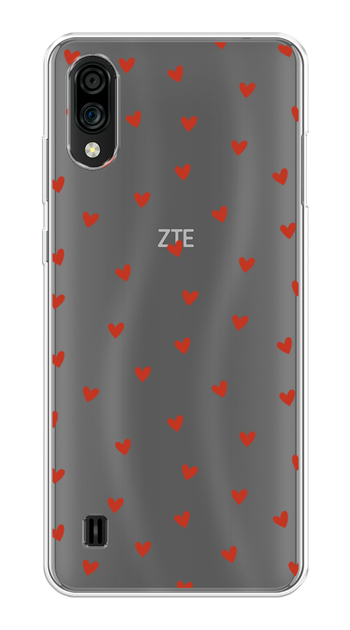 

Чехол на ZTE Blade A51 lite/Blade A5 (2020) "Red hearts", Красный;прозрачный, 134850-1