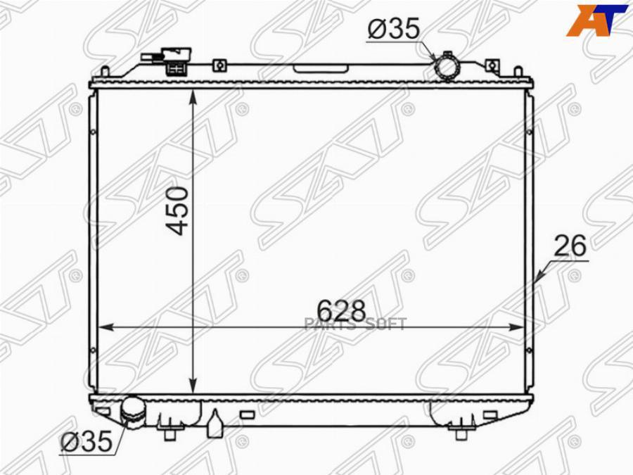 Радиатор Mazda B2500/Bt50/Proceed Marvie 96-99/Ford Ranger 2.5d/2.5td/2.9d 98- 2.5td/3.0td