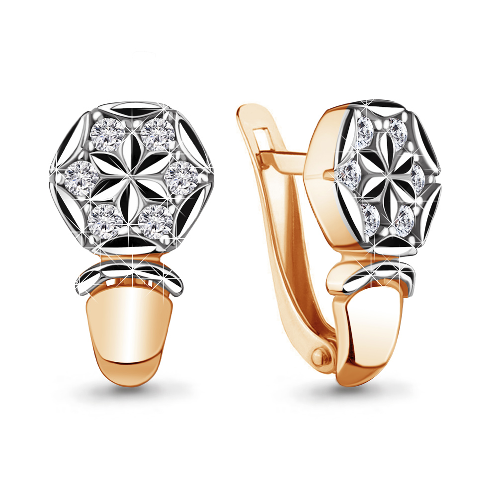 

Серьги из серебра с фианитом Aquamarine 48585А_925_з, 48585А_925_з