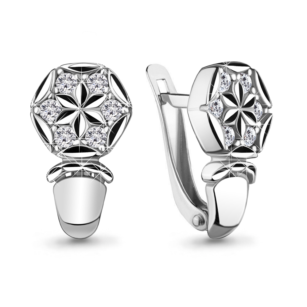 

Серьги из серебра с фианитом Aquamarine 48585А_925_р, 48585А_925_р