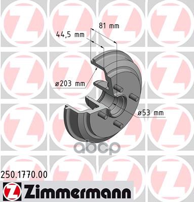 Тормозной барабан ZIMMERMANN 1 шт 250177000 7650₽