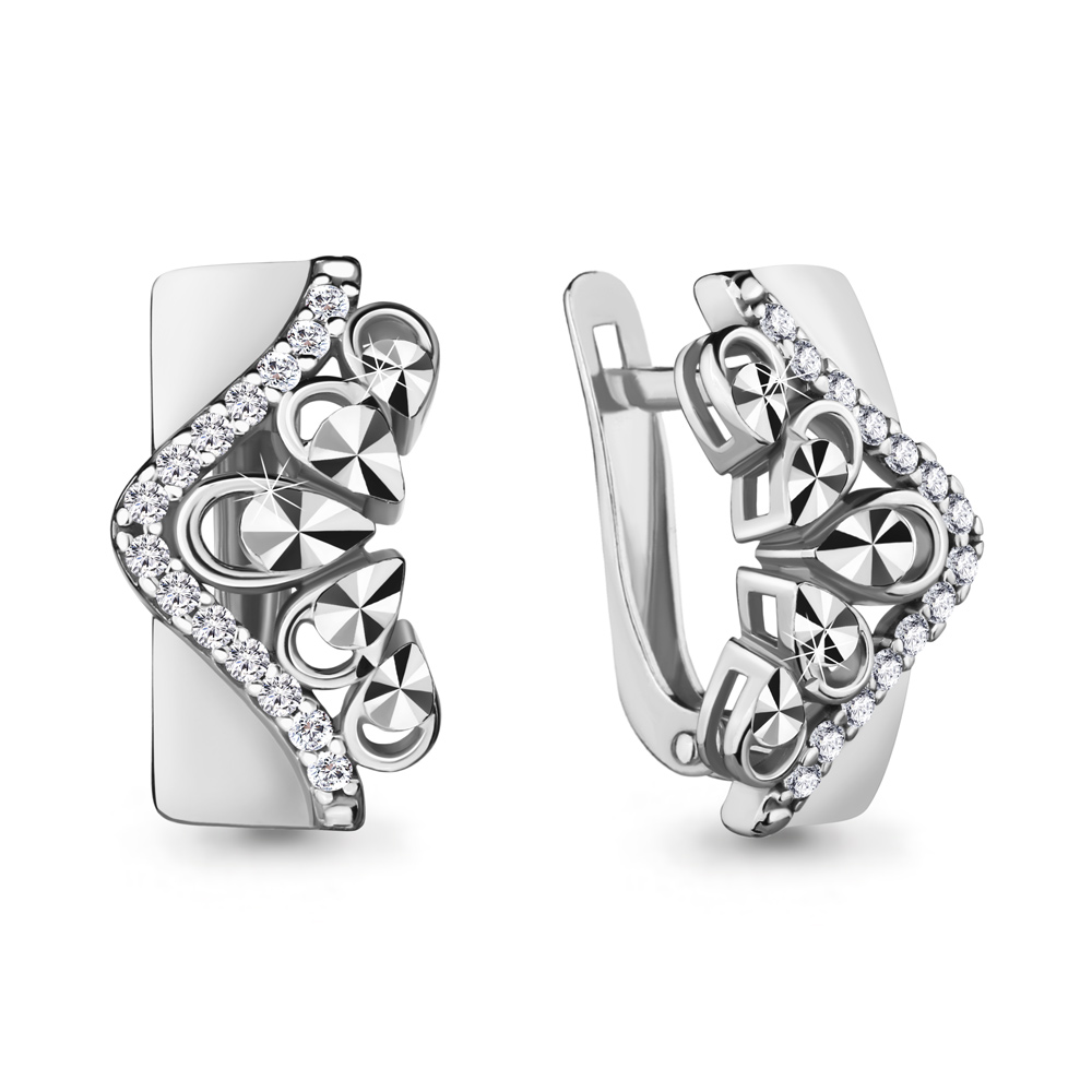 

Серьги из серебра с фианитом Aquamarine 48586А_925_р, 48586А_925_р