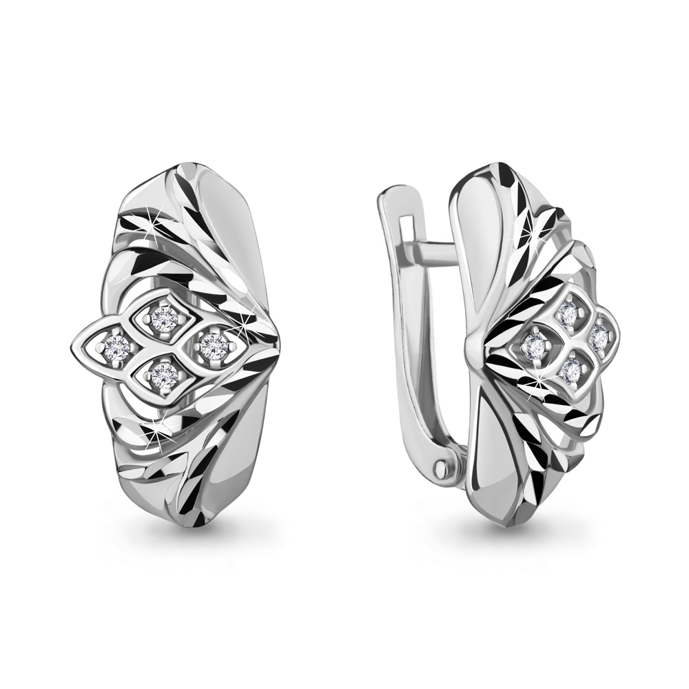 

Серьги из серебра с фианитом Aquamarine 48587А_925_р, 48587А_925_р