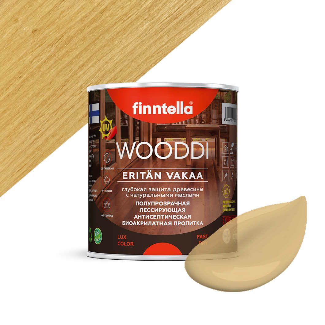 

Пропитка по дереву WOODDI, цвет LEHMUS , 0,9л, Бежевый, WOODDI колерованная