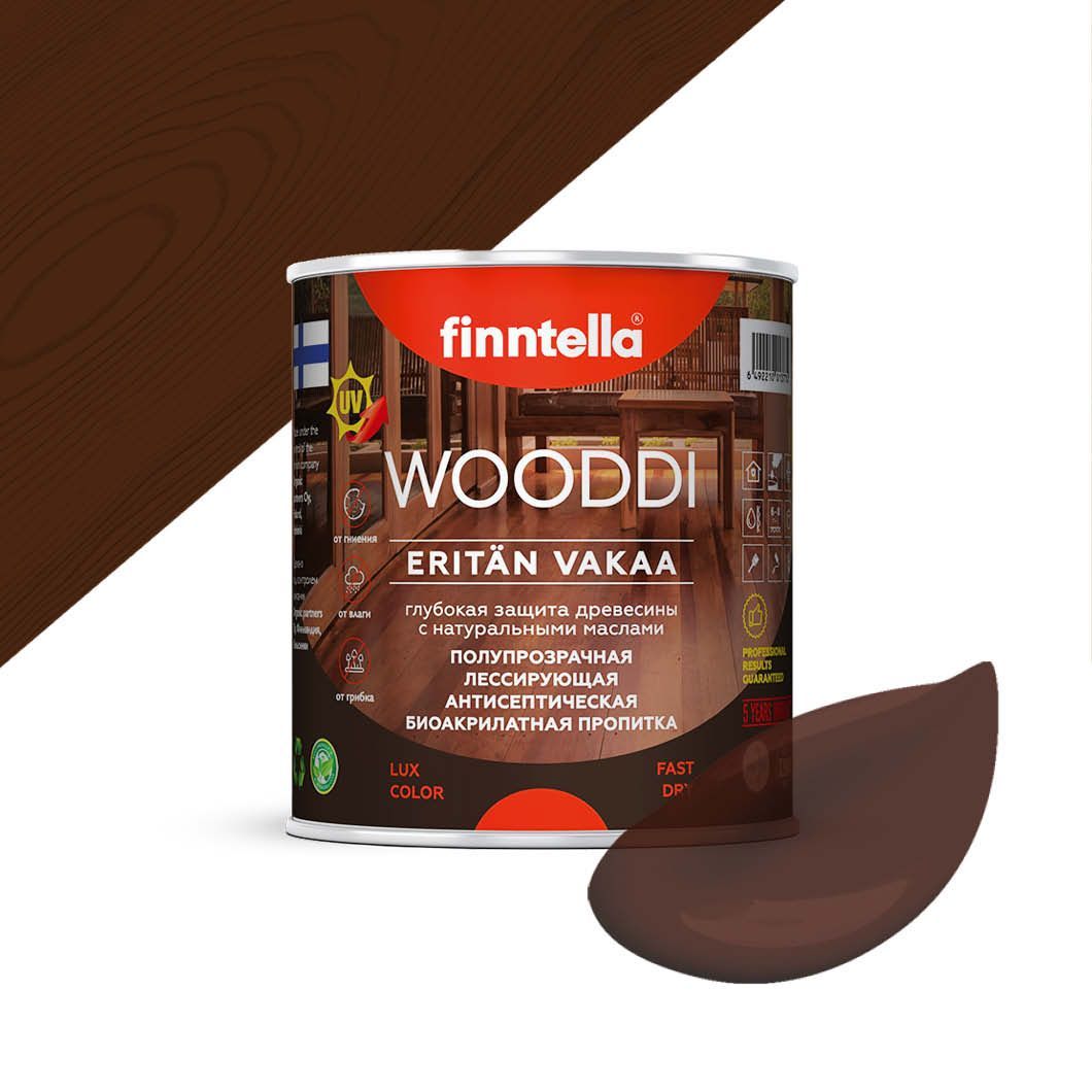 

Пропитка по дереву WOODDI, цвет UMBRA , 0,9л, Коричневый, WOODDI колерованная