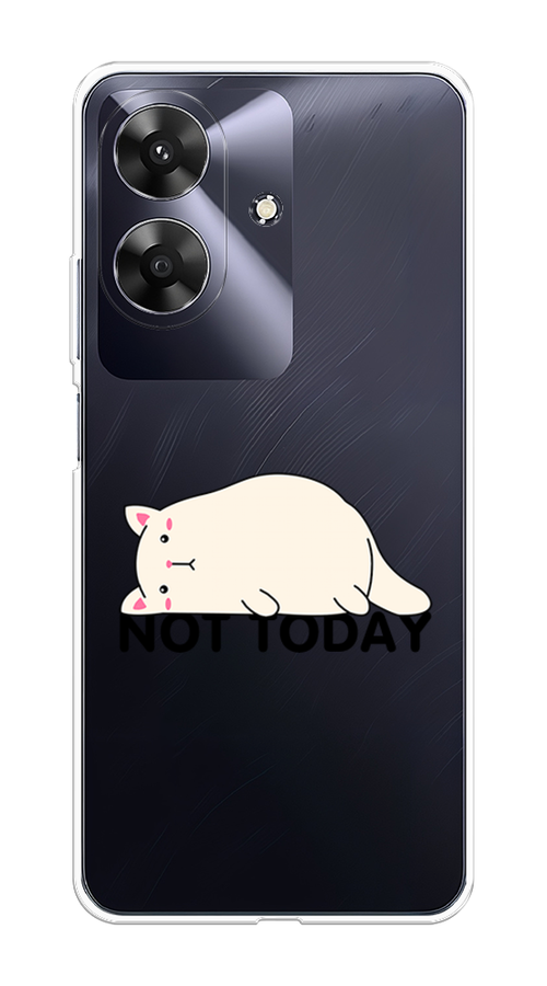 

Чехол на Realme Note 60 "Cat not today", Белый;розовый;черный, 2518550-1
