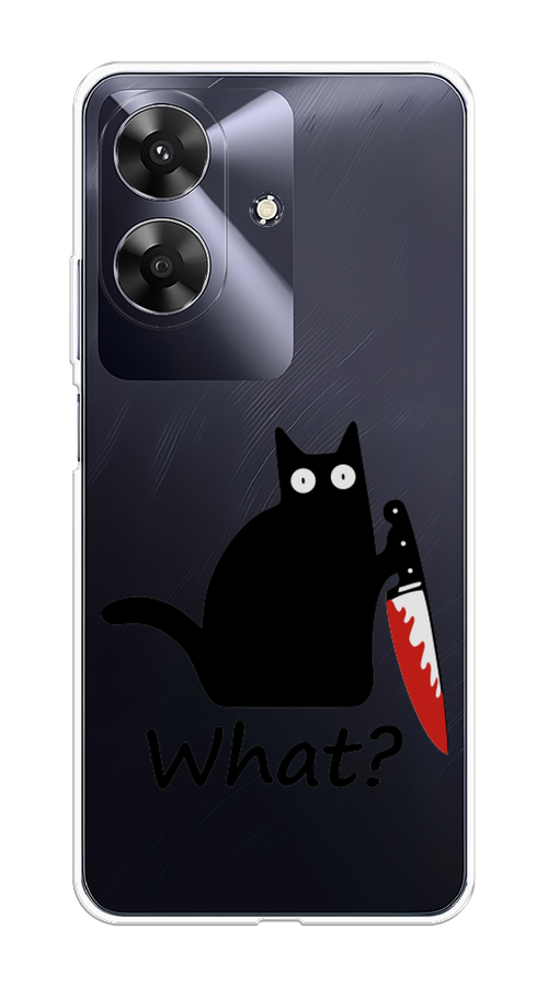 

Чехол на Realme Note 60 "Котик с ножом", Черный;красный, 2518550-1