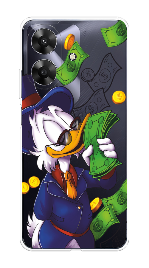 

Чехол на Realme Note 60 "Scrooge McDuck with Money", Синий;зеленый;белый, 2518550-1
