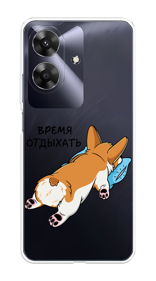 

Чехол на Realme Note 60 "Корги отдыхает", Черный;коричневый;голубой, 2518550-1