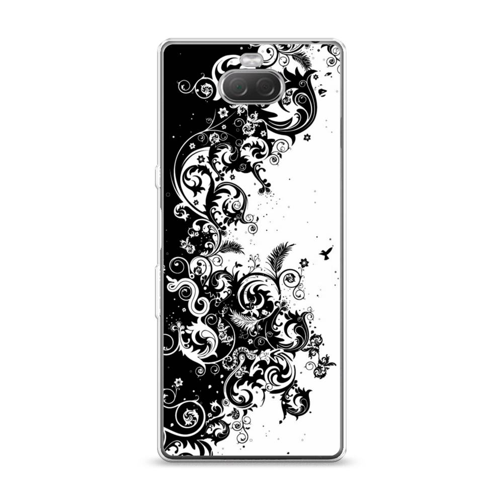 

Чехол на Sony Xperia 10 "Черно белый узор", Белый;черный;серый, 54050-3