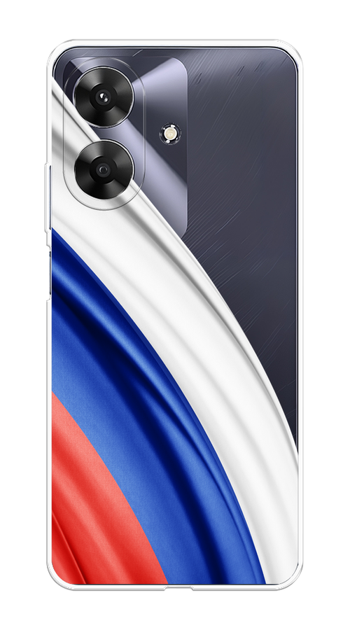

Чехол на Realme Note 60 "Флаг России уголок", Белый;синий;красный;прозрачный, 2518550-1