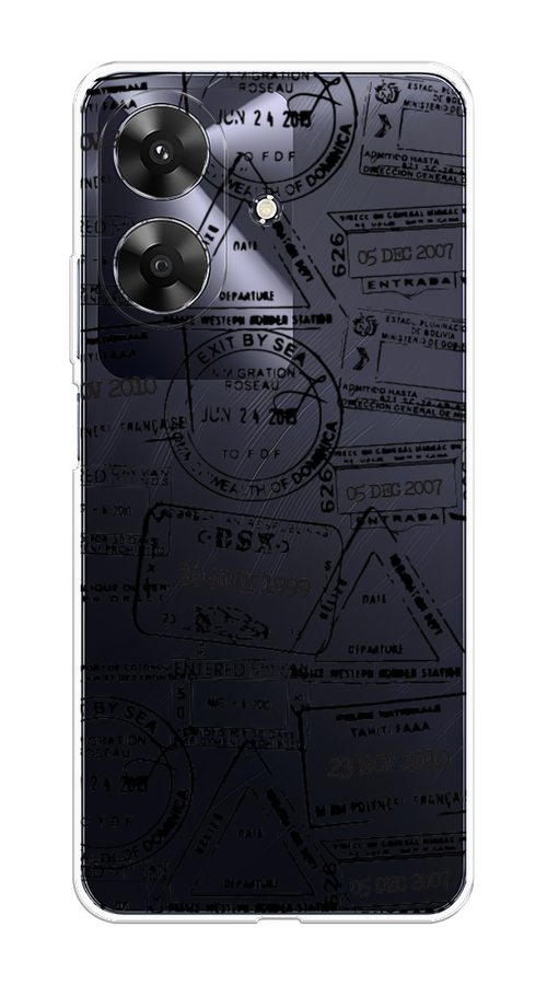 

Чехол на Realme Note 60 "Visa stamps 2", Белый;черный;серый, 2518550-1