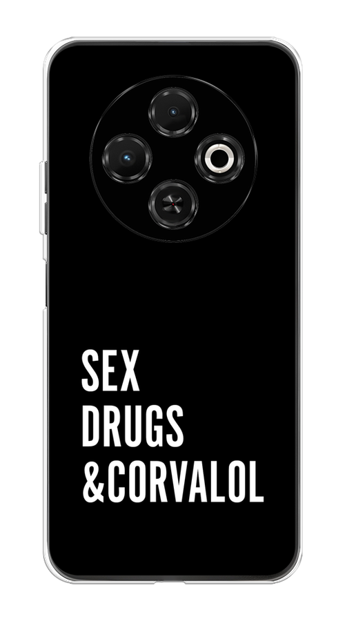 

Чехол на Tecno Spark 30C "Corvalol", Черный;серый;белый, 309250-1
