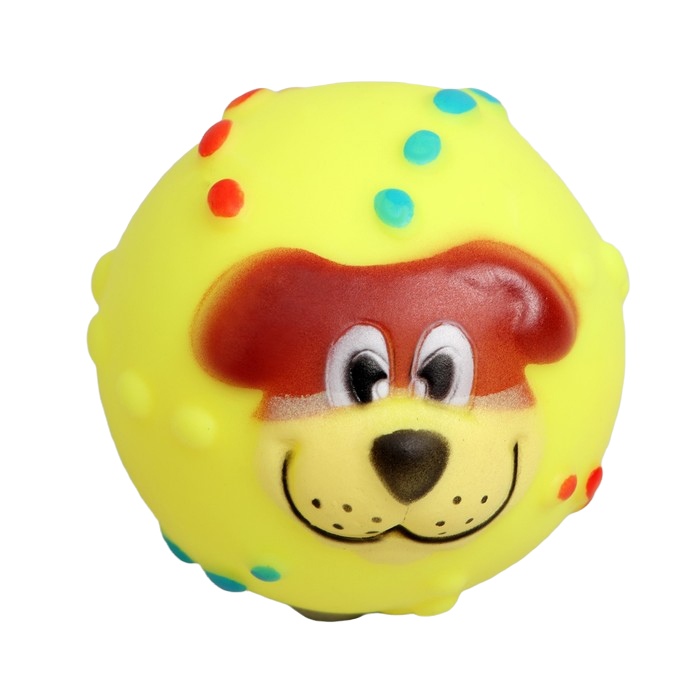 Игрушка Пижон пищащая Мяч Джим для собак, 6 см, жёлтая