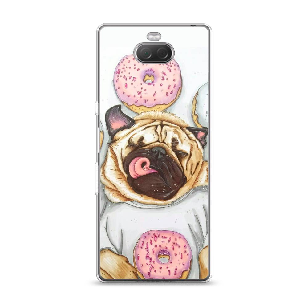 

Чехол на Sony Xperia 10"Счастливый мопс", Розовый;бежевый;коричневый, 54050-1
