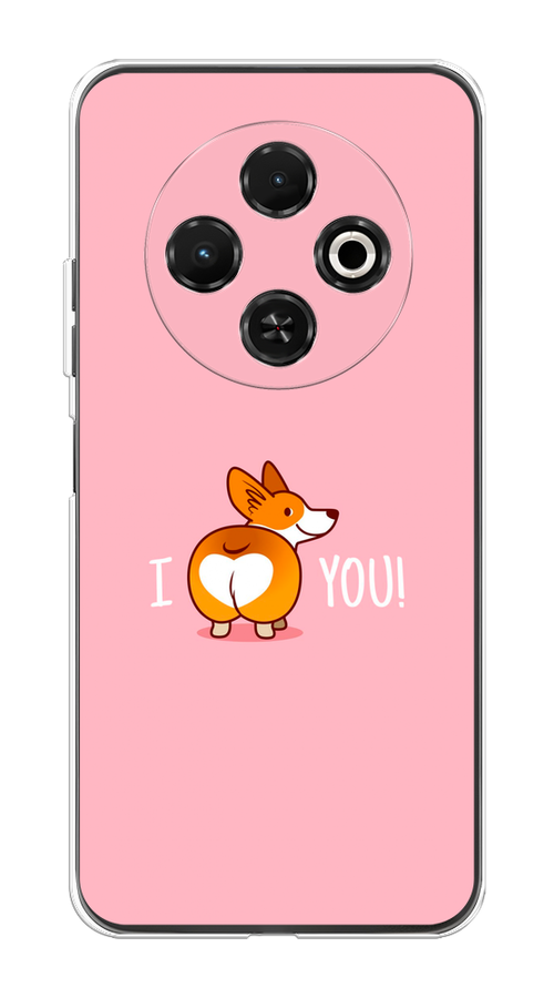 

Чехол на Tecno Spark 30C "Корги I love you", Розовый;коричневый;белый, 309250-1