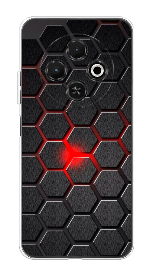 

Чехол на Tecno Spark 30C "Соты красные", Красный;черный;серый, 309250-1