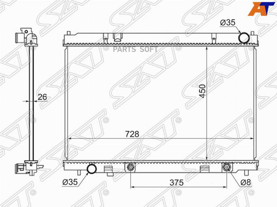 

SAT Радиатор INFINITI M45 06-10/NISSAN FUGA VK45 04-