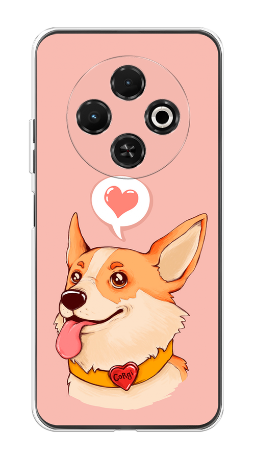 

Чехол на Tecno Spark 30C "Корги язык", Розовый;коричневый, 309250-1