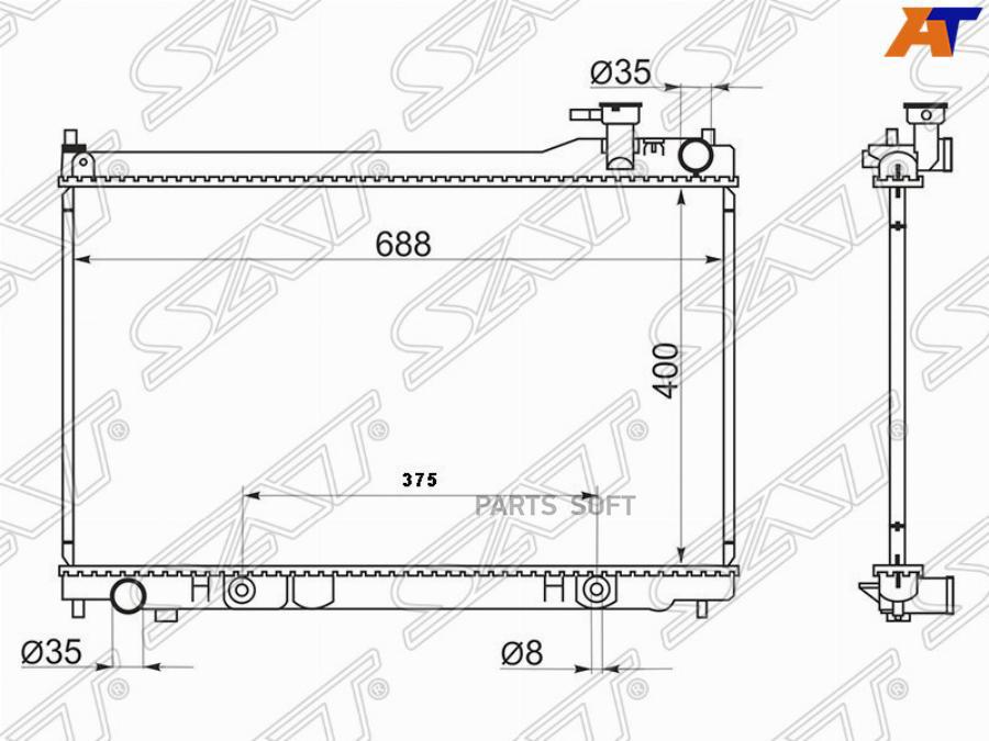 

Радиатор Nissan Skyline V35 04-/Stagea M35 04-/Infiniti G35 01- Sat арт. NS0009-V35