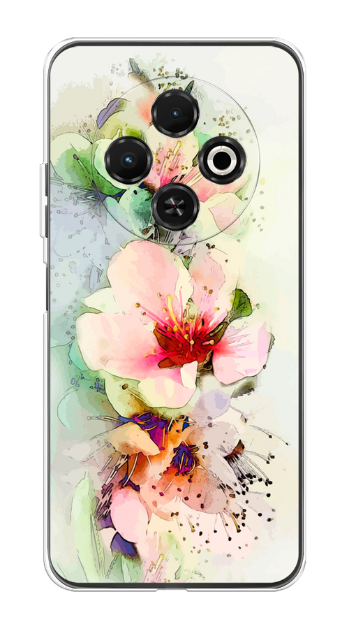 

Чехол на Tecno Spark 30C "Нежные цветы", Зеленый;розовый, 309250-1