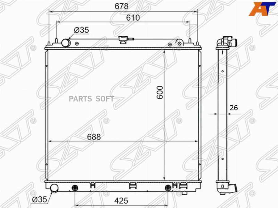 

SAT Радиатор NISSAN PATHFINDER/FRONTIER/XTERRA/NAVARA YD25DDTI 04-