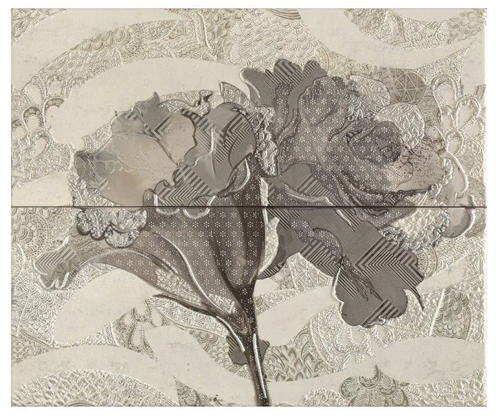 

Frades Conjunto Floral Gris Панно комплект из 2 плиток 250х600 мм/500х600 мм