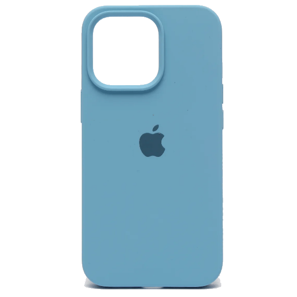 

Чехол iPhone 14 Pro Max Silicon Сase APL WS (с лого), голубой