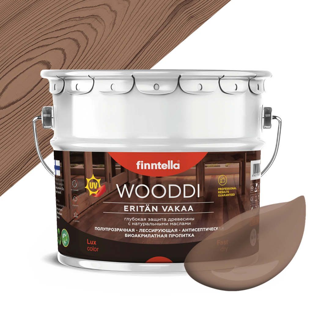 

Пропитка по дереву WOODDI, цвет AKAASIA , 9л, Коричневый, WOODDI колерованная