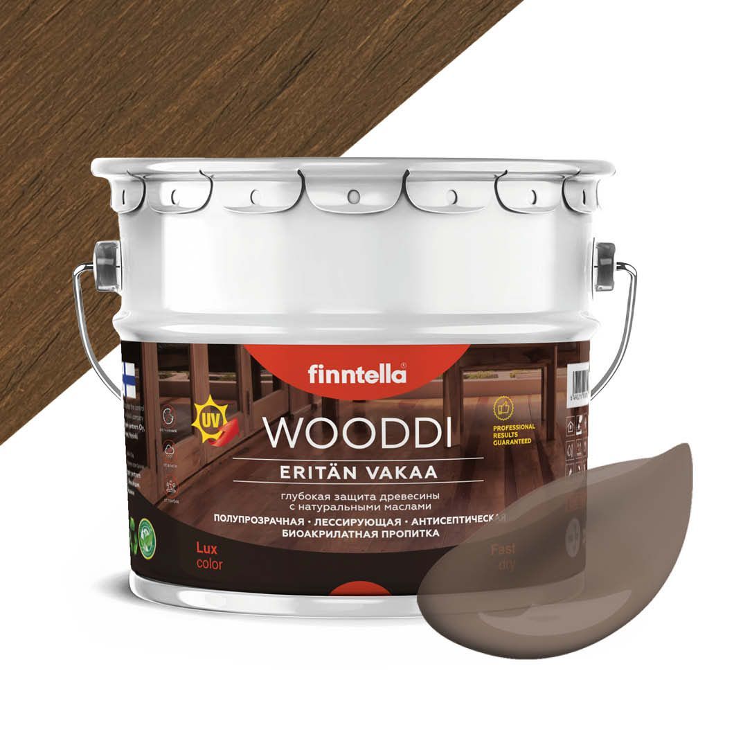 

Пропитка по дереву WOODDI, цвет HAUKKUA , 9л, Коричневый, WOODDI колерованная