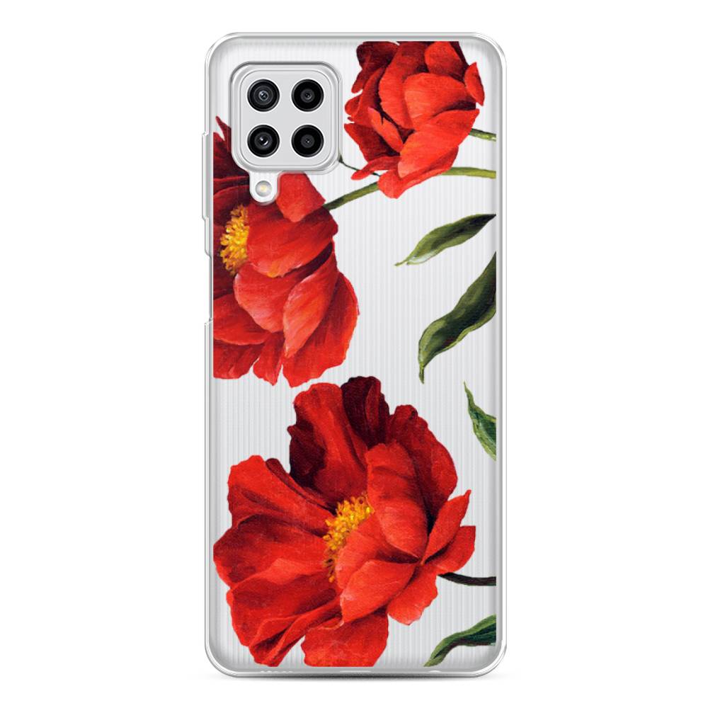 фото Чехол awog "красные маки" для samsung galaxy m22