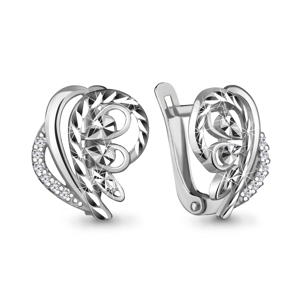 

Серьги из серебра с фианитом Aquamarine 48591А_925_р, 48591А_925_р
