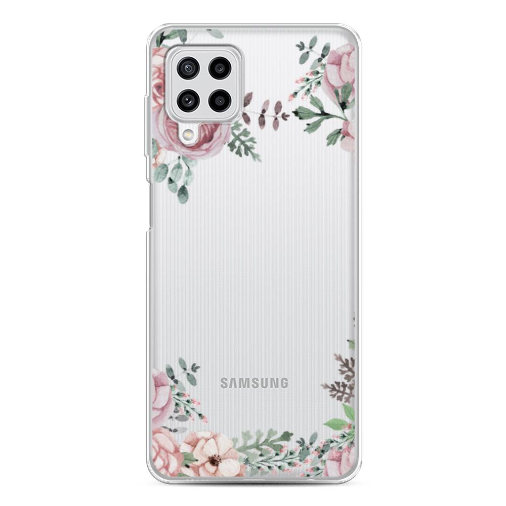 

Чехол Awog на Samsung Galaxy M22 / Самсунг M22 "Нежные розы акварель", Прозрачный;розовый;зеленый, 2103450-8