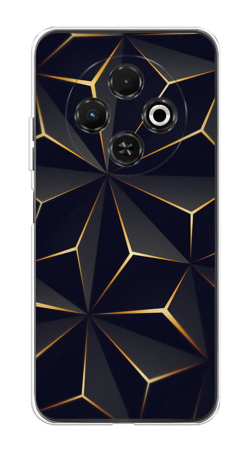 

Чехол на Tecno Spark 30C "Черные полигоны", Золотистый;черный, 309250-1